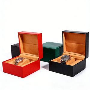 Caja de Reloj de Colección de Lujo, Rígida, con Bisagras, de Cuero PU, Caja de Exhibición de Joyería, Inserto de Terciopelo para Reloj, Grabado con Logotipo Personalizado, Directo de Fábrica - Product Image 3