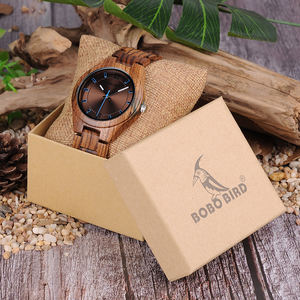 売れ筋高級ブラウンゼブラウッドパターンメンズクォーツウォッチOEMリアルレザー/木製バンド日本ムーブメント工場ファッション - Product Image 6