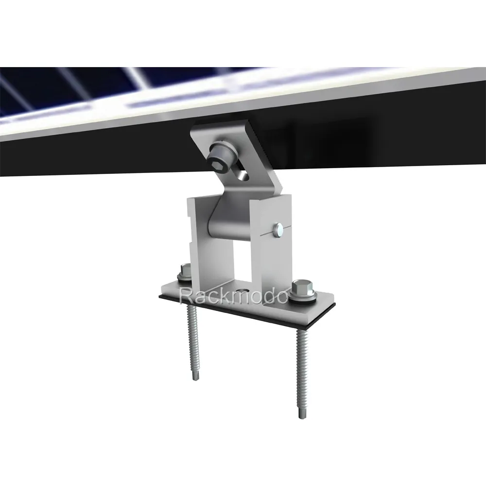 Soporte de montaje de sistema de panel solar de techo plano con patas delanteras y traseras ajustables con inclinación ajustable personalizada