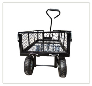Chariot utilitaire robuste à 4 roues en acier à mailles <span class=keywords><strong>pour</strong></span> <span class=keywords><strong>jardin</strong></span>, chariot à <span class=keywords><strong>outils</strong></span> OEM - Product Image 6