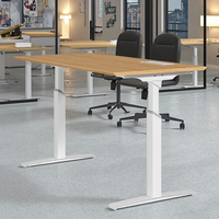 Mobilier de bureau moderne Bureau électrique réglable en bois à double moteur Bureau électrique à hauteur réglable Bureau assis et debout