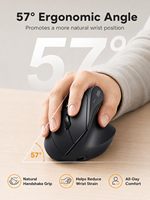 INPHIC X9 Pro Mouse Nirkabel Vertikal Ergonomis 12800 DPI Isi Ulang 2.4G Tipe-C  Mouse Klik untuk Terapi Carpal Tunnel Laptop MacPC