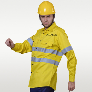 Camicia <span class=keywords><strong>da</strong></span> Lavoro Ignifuga in Cotone e Poliestere per Elettricisti, Alta Visibilità con Riflettenti - Product Image 3