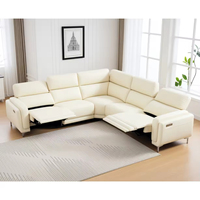 Canapé électrique à dossier réglable, personnalisation en gros, fauteuil inclinable multifonctionnel en cuir pour plusieurs personnes avec interface USB