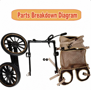 Chariot de mobilité pour animaux de compagnie, support arrière réglable pour pattes, fauteuil roulant pour chien, aide pour les membres arrière pour l'entraînement - Product Image 2