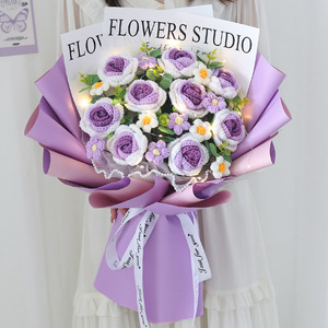 Hoa Hồng dệt kim mùa tốt nghiệp ngày lễ tình nhân ngày của mẹ bó hoa làm bằng tay - Product Image 4