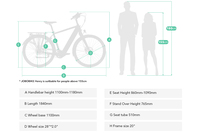 Vélo électrique de ville haute performance avec frein hydraulique, batterie LG dissimulée, moteur central Bafang M200, capteur de couple et 7 vitesses