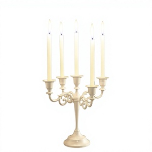 5 candelabros de vela para centro de mesa, fiesta de boda, cena, eventos formales, decoración del hogar, portavelas cónico dorado - Product Image 1