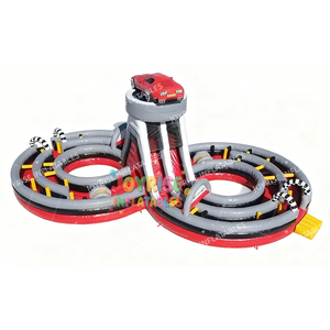 Parcours d'obstacles géant sur le thème des circuits de <span class=keywords><strong>course</strong></span>, parcours de <span class=keywords><strong>course</strong></span> automobile gonflable en PVC pour enfants, toboggan et château gonflable JOYRISE - Product Image 3
