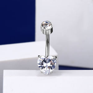 TOPOSH 2025 yeni tasarım eklemek Charm göbek yüzük gerçek elmas göbek göbek piercingi moda takı delinme göbek halkası - Product Image 4