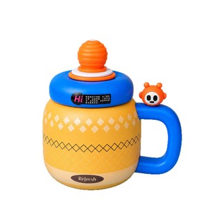 Mug isotherme à grande capacité de 800 ml avec une grande poignée mignonne, en acier inoxydable, bouteille d'eau isolée, motif de dessin animé, tasse thermos - Product Image 6