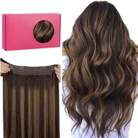 Extensions de cheveux naturels vierges Luxsea Raw Single Donor Genius à clipser, 100% cheveux humains, 28 pouces, brun naturel, pointes pleines, OEM