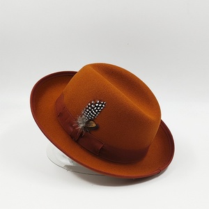 Sombrero Fedora de Alta Calidad <span class=keywords><strong>para</strong></span> Hombre con Decoración de Plumas y Lazo, Sombrero Jazz Suave y Grueso <span class=keywords><strong>para</strong></span> Hombre, Estilo Europeo y Americano, Sombrero Bolero - Product Image 3