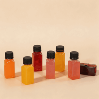 Bouteilles de jus en plastique avec bouchon, stock local US, livraison gratuite, 60 ml, bouteille en plastique réutilisable, jetable