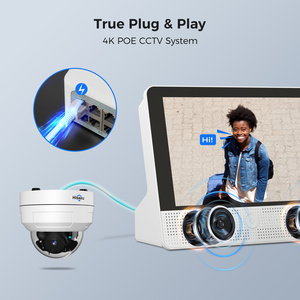 Ngoài trời PoE CCTV Hệ thống <span class=keywords><strong>camera</strong></span> <span class=keywords><strong>ch</strong></span>ống phá hoại 4k 8MP 12 inch 16 kênh màn hình hiển thị <span class=keywords><strong>NVR</strong></span> Kit với hai chiều tính năng âm thanh - Product Image 2