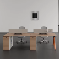 Poste de travail modulaire Ensemble de bureau et chaise de collaboration moderne Rangement extensible