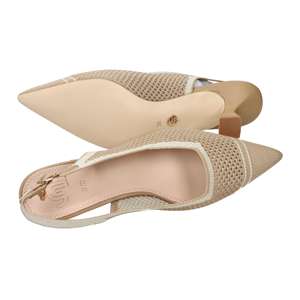 Sandales à talons Slingback Donna en or et beige, talon de 6 cm, taille 38 - Product Image 6
