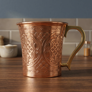 Luxury <b>Large</b> Capacity Pure Copper <b>Mug</b> with Handle Sublimated for Moscow Mule & Chilled Beverages for Home Office Outdoor Use - Product Image 3