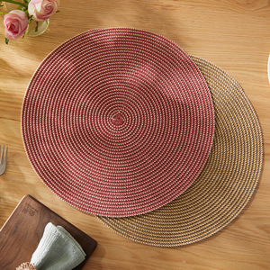 Round Paper Woven <b>Placemat</b> Brown And White Heat Insulating <b>Table</b> Mat <b>For</b> Dining Room Kitchen Use - Product Image 4
