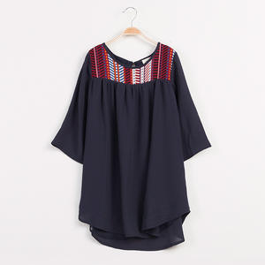 Chemisier en mousseline de soie pour filles, motif patchwork tendance, vente en ligne au détail - Product Image 3