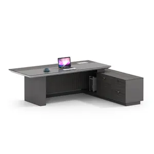 Meja manajer furnitur Modern 2024 meja kerja meja kantor eksekutif kayu mewah