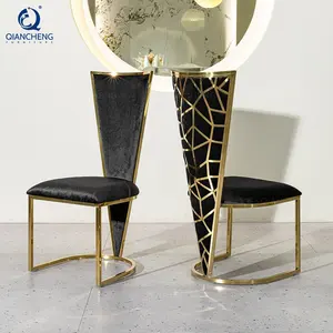 minimalist gold mirror stainless steel leisure dining chair modern design living room furniture high back dining chair