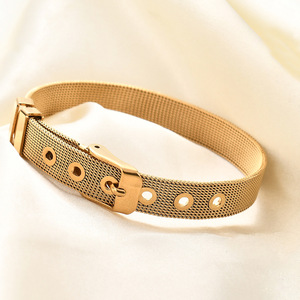 Correa de reloj de malla de acero inoxidable, hebilla ajustable de 10mm para hombres y mujeres, accesorio de joyería - Product Image 3