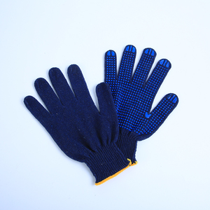 Mid <span class=keywords><strong>Esat</strong></span> antideslizante 10G 7G cómodo doble cara puntos azul negro seguridad algodón guante pesado trabajo construcción guante Gans - Product Image 6
