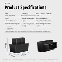 Rastreador GPS AD08 4G con Conector OBD Integrado de 16 Pines, Dispositivo GPS OBD2 4G para Automóvil, Camión y Remolque con Aplicación de Rastreo