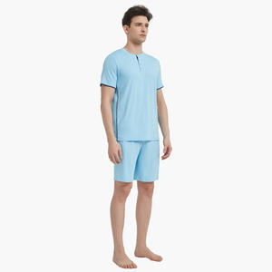 Cozy Bamboo Sleepwear For <b>Men</b> Loungewear <b>Short</b> Pajamas <b>Sets</b> Custom Logo Premium <b>Pyjamas</b> Manufacturer Luxury Pajamas - Product Image 3