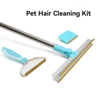 Brosse de nettoyage pour poils d'animaux (chats, chiens) – Grattoir adhésif pour canapé, tapis, vêtements – Fournitures de nettoyage à manche long ou court