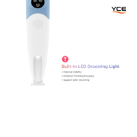 Tondeuse électrique pour pattes d'animaux avec lumière LED, lame étroite, faible bruit, étanche, sans fil, rechargeable par Type-C, pour toilettage de chiens et chats, en plastique