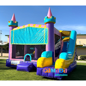 Kommerzieller Spielplatz: Neue Hüpfburg-Kombination mit Wasserrutsche und Pool, aufblasbare Hüpfburg mit anpassbarem Kunstpanel-Banner - Product Image 3