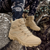 Bottes tactiques mi-montantes en gros de Chine pour l'automne, avec empeigne en maille, semelle extérieure en caoutchouc, semelle intermédiaire respirante, lacets antidérapants, pour l'extérieur en été