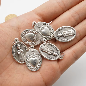 Accesorios de joyería católica Color plata Saint Medal Holy Family Pendant Opp Bag Aleación religiosa plateada - Product Image 6