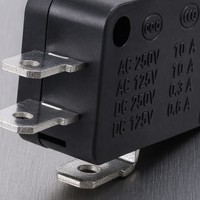 Micro-interrupteur à bouton-poussoir KW7-0 3 broches 1NO 1NC pour cuisinière électrique 15A 250VAC SPST 100 000 cycles Noir T125 5e4 Conception compacte