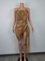 Robe de Soirée Fourreau de Luxe Épaule Dénudée à Paillettes et Strass pour Mariage, Robe de Soirée Courte de Fête pour Femme, Robe Mini Sexy de Club