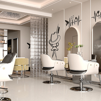Présentoir mural pour fauteuils de salon de coiffure haut de gamme au style luxueux