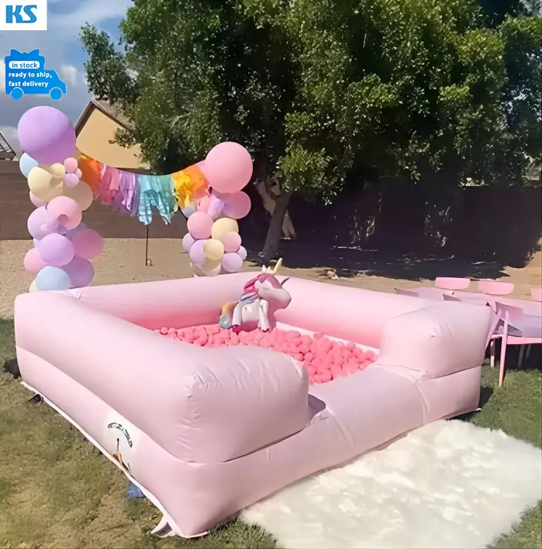 Factory big outdoor giant soft inflatable ball pit white Pink Blue Inflatable kids indoor ball pit wholesale