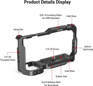 <span class=keywords><strong>Cage</strong></span> <span class=keywords><strong>Smallrig</strong></span> avec plaque de dégagement rapide intégrée pour Arca-Swiss et Cold Shoe pour Sony Zv-E10 -3531 - Product Image 2