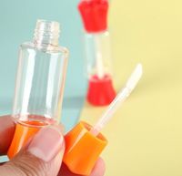 Tube de brillant à lèvres transparent en plastique, inspiré des bonbons, pour la vente en gros, emballage cosmétique portable et mignon pour brillant à lèvres