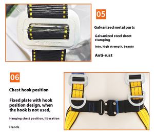 産業用 CE規格 墜落制止用器具 フルボディ安全ハーネス 5点調整式 クライミングベルト ポリエステルストラップ付き 救助活動用 - Product Image 4