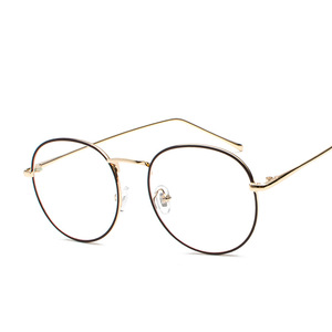 Maidis Round Metal Frame Eyeglasses Women's Plano Lenses Blue Light Protection Fashion Trend Street Style - Product Image 5