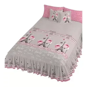 Ensemble de literie de style princesse avec volants floraux, compétition Juliette Paris Quilt King Size 3 pièces - Product Image 5