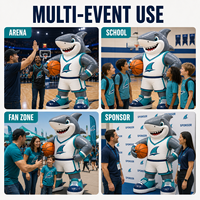 Personnalisez des mascottes de requins gonflables de grande taille, des accessoires promotionnels imperméables pour l'extérieur, et des décorations pour événements sportifs et marketing