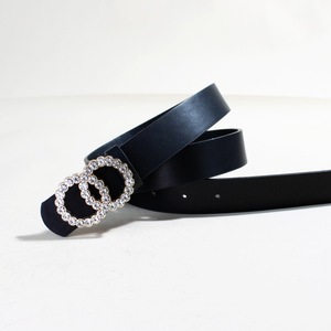 Yonger usine nouvelle <span class=keywords><strong>ceinture</strong></span> en cuir blanc strass <span class=keywords><strong>deux</strong></span> <span class=keywords><strong>anneaux</strong></span> boucle taille <span class=keywords><strong>ceinture</strong></span> pour femmes pantalons pantalons jupes - Product Image 6