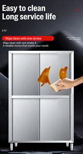 Armario Comercial de Acero Inoxidable de Cuatro Puertas con Función Push-Pull, Acabado Pulido, Capacidad de Carga de 300 kg/m para Hoteles y Restaurantes - Product Image 4