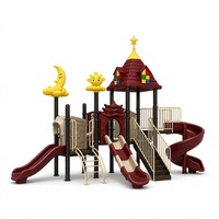 Manèges de parc d'attractions extérieur, balançoires pour tout-petits, toboggan en plastique, équipement de jardin éducatif en acier