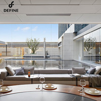 Ensembles de mobilier de restaurant moderne de luxe en marbre et combinaisons personnalisées de tables et chaises de salle à manger pour projets hôteliers