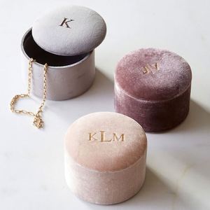 Velvet Ribbon <b>Gift</b> Packing Custom Logo Round Shape <b>Jewelry</b> <b>Box</b> - Product Image 1
